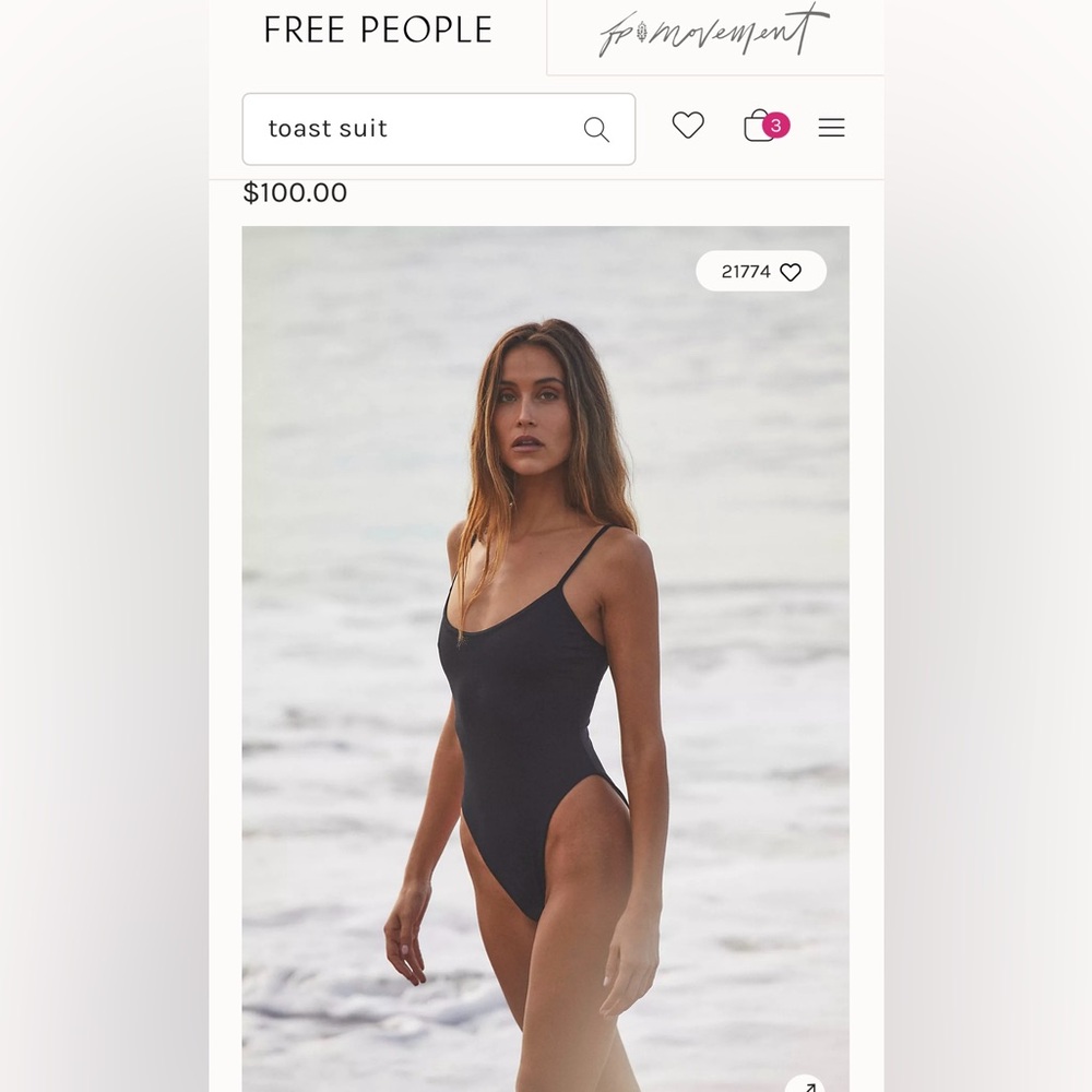 Free People Black One Piece Swimsuit